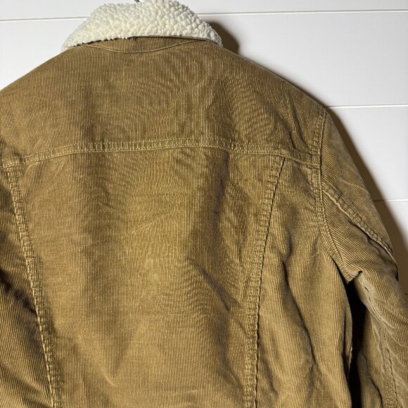 Levi Strauss & Co Brown/Nubuck Corduroy Sherpa Lined Trucker Jacket Size Small - Picture 3 of 13